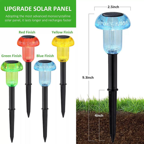 4X Mixed Colour Solar LED Pathway Lights Outdoor Garden Black
