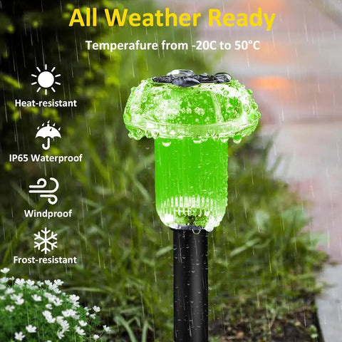 4X Mixed Colour Solar LED Pathway Lights Outdoor Garden Black