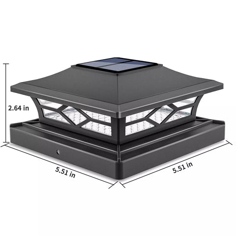 Outdoor Solar LED Deck Post Lights Warm & Cool White Waterproof