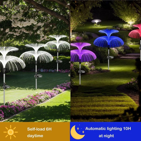 2/4 Solar Jellyfish Lights Color Changing Outdoor Patio Lawn White