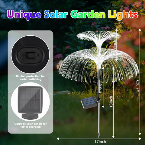 2/4 Solar Jellyfish Lights Color Changing Outdoor Patio Lawn White