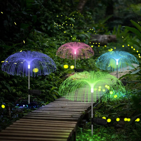 2/4 Solar Jellyfish Lights Color Changing Outdoor Patio Lawn White