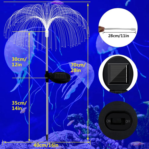 2/4 Solar Jellyfish Lights Color Changing Outdoor Patio Lawn White