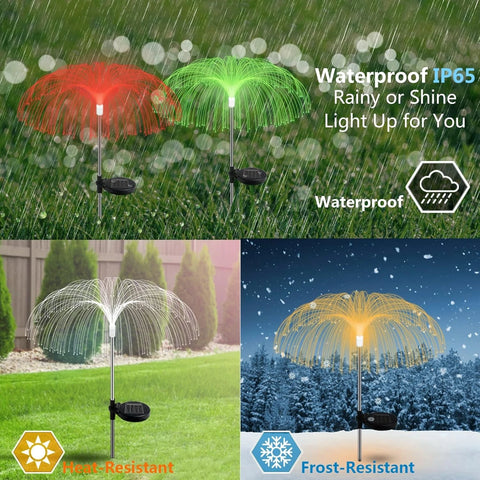 2/4 Solar Jellyfish Lights Color Changing Outdoor Patio Lawn White