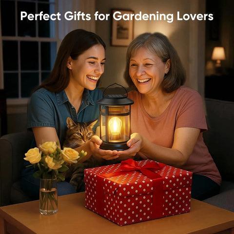 Solar Lantern Hanging Lights Black LED Outdoor Patio Garden Decor