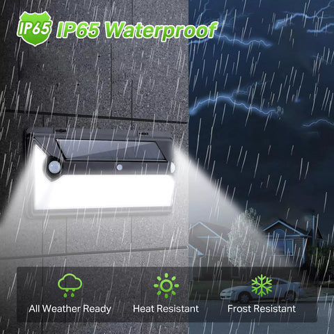 360 LED Solar Wall Light Black Dual Motion Sensor Outdoor Security Lamp