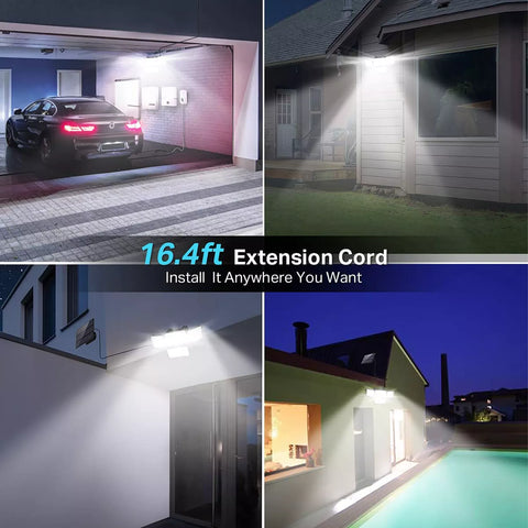 LED Solar PIR Motion Sensor Wall Light Black Outdoor Garden Lamp