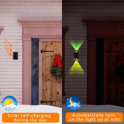 Colourful Solar Powered Black LED Wall Garden Lights 1-8PCS