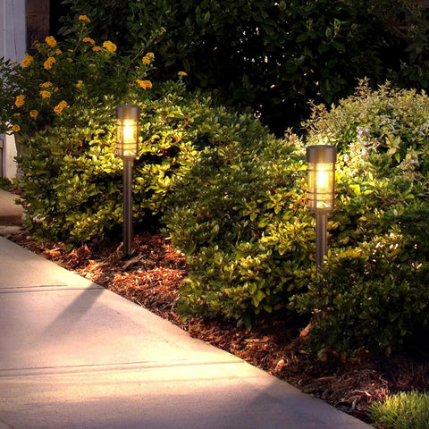 4 Pack Black Solar Pathway Lights Outdoor LED Garden Waterproof