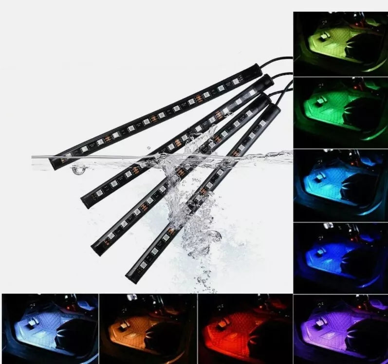 Buy 4 LED Car Interior Footwell Strip Light In UK - Shop Now!
