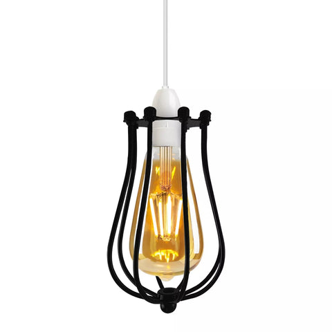 Vintage Ceiling Lightshade Metal Wire Cage Easy Fit Lampshade Hanging Lamp Shade