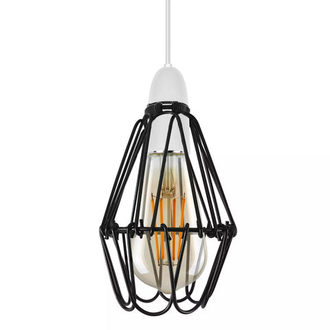 Vintage Ceiling Lightshade Metal Wire Cage Easy Fit Lampshade Hanging Lamp Shade