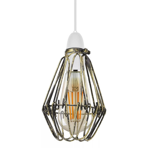 Vintage Ceiling Lightshade Metal Wire Cage Easy Fit Lampshade Hanging Lamp Shade