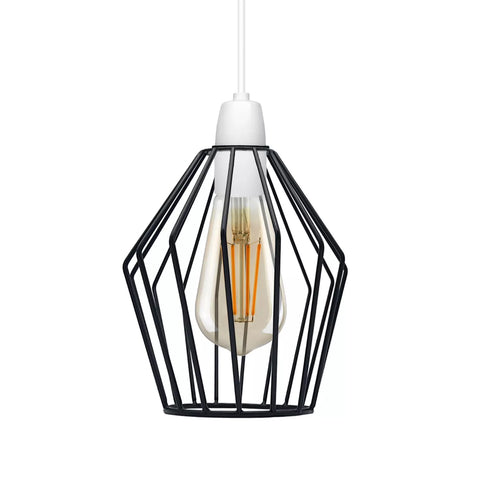 Industrial pendant lightshade hanging from ceiling

