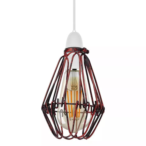 Vintage Ceiling Lightshade Metal Wire Cage Easy Fit Lampshade Hanging Lamp Shade