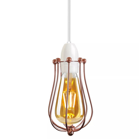 Vintage Ceiling Lightshade Metal Wire Cage Easy Fit Lampshade Hanging Lamp Shade