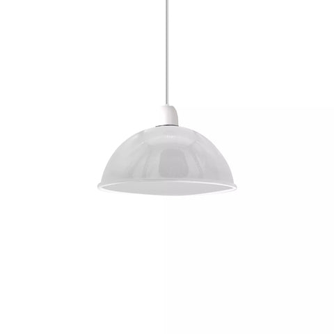 Copper dome light shade adding elegance to a dining room

