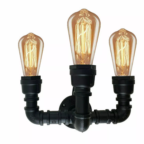 Handcrafted steampunk wall light fixture, perfect for lofts, bars, and vintage interiors.