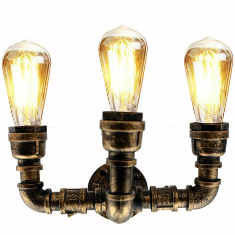 Retro industrial wall sconce with metal fittings, ideal for lofts, cafés, and home décor.


