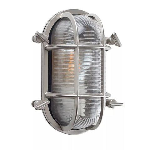 LED bulb in metal bulkhead casing

