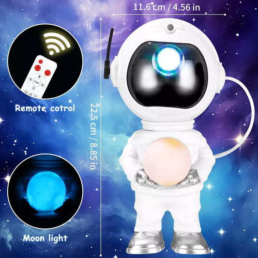 3-in-1 Astronaut Galaxy Star Projector with Moon Lamp | 33 LED Nebula Effects, Remote & Timer | Perfect Room Décor & Gift for Kids & Teens