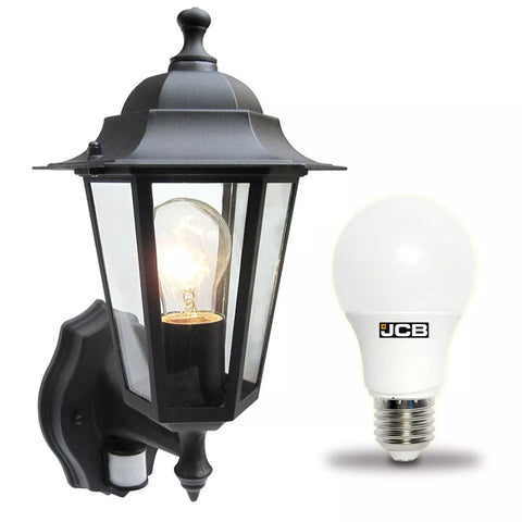 Lantern glowing on entryway

