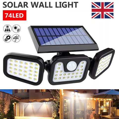 Solar light providing bright illumination for a fence line

