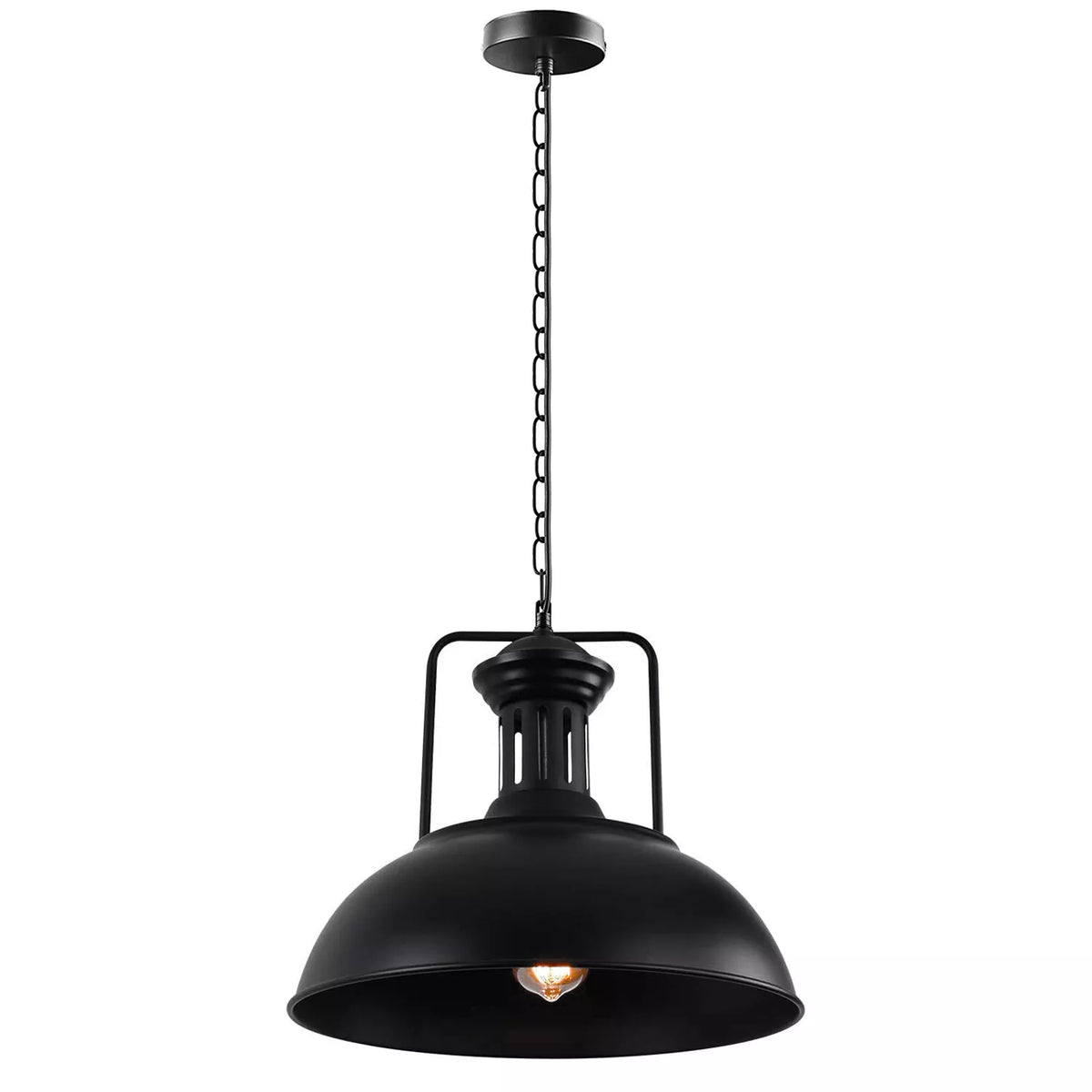 Modern Industrial Black Ceiling Pendant Light Shade in UK -  IP30 ,240V Vintage Style Lamp for Kitchen, Living Room, Hallway E27