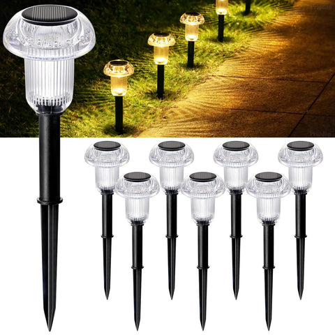 Solar Stake Lights LED Outdoor Garden Pathway Lamp Black Waterproof