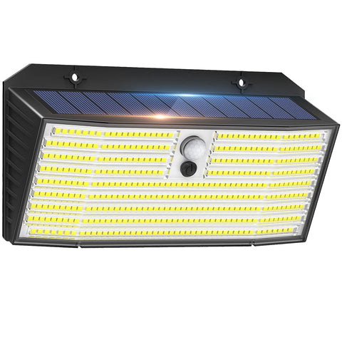 Super Bright LED Solar Motion Sensor Wall Light Outdoor Garden Black