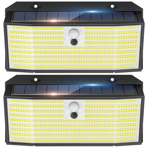 Super Bright LED Solar Motion Sensor Wall Light Outdoor Garden Black
