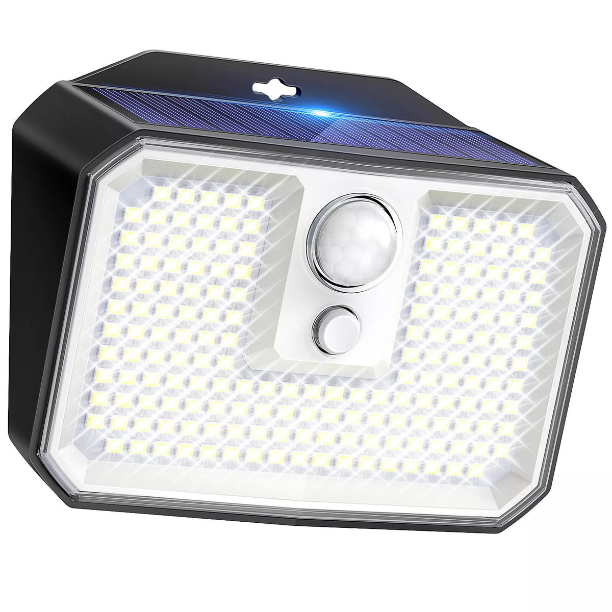 168 LED Solar Motion Sensor Wall Light Outdoor Garden Black