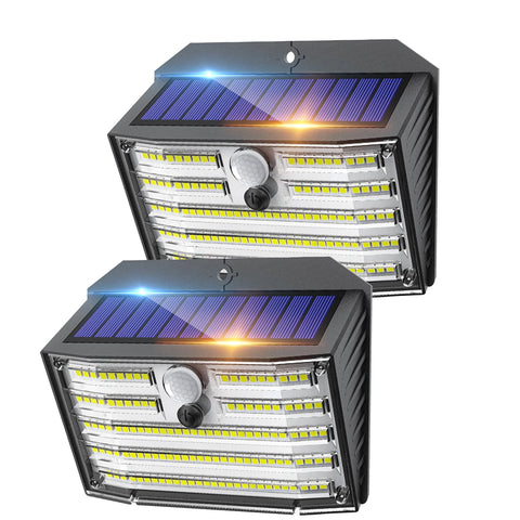 Super Bright Black LED Solar Wall Lights with Motion Sensor – 3000LM
