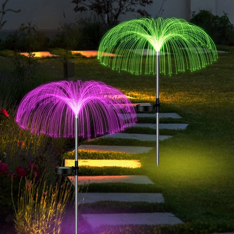 2/4 Solar Jellyfish Lights Color Changing Outdoor Patio Lawn White