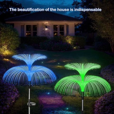 2/4 Solar Jellyfish Lights Color Changing Outdoor Patio Lawn White