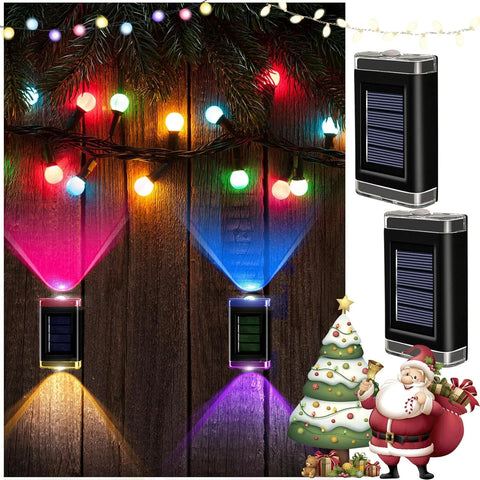 Colourful Solar Powered Black LED Wall Garden Lights 1-8PCS