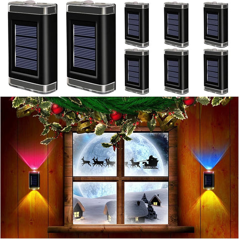 Colourful Solar Powered Black LED Wall Garden Lights 1-8PCS