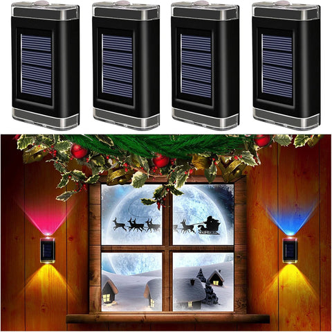 Colourful Solar Powered Black LED Wall Garden Lights 1-8PCS
