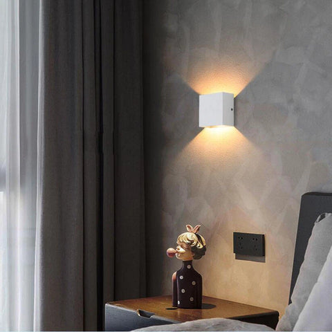 Modern LED Wall Lights for Living Room – 6W Black Aluminum Up Down Indoor Wall Lamp, Hardwired Sconce Lighting for Bedroom, Hallway & Home Deco