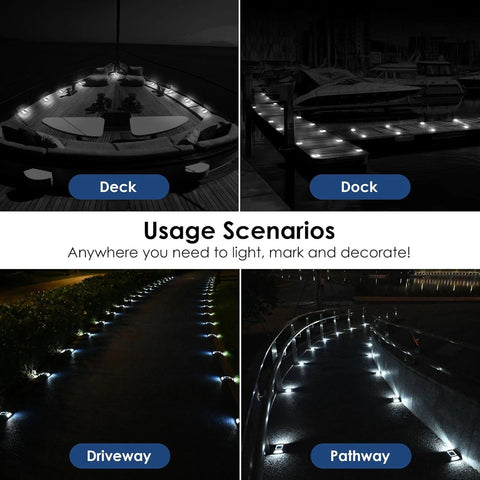 LED Solar Deck Lights Outdoor Waterproof Garden Step & Pathway Lamps