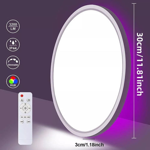 Smart LED Ceiling Light with Color-Changing RGB Backlight

