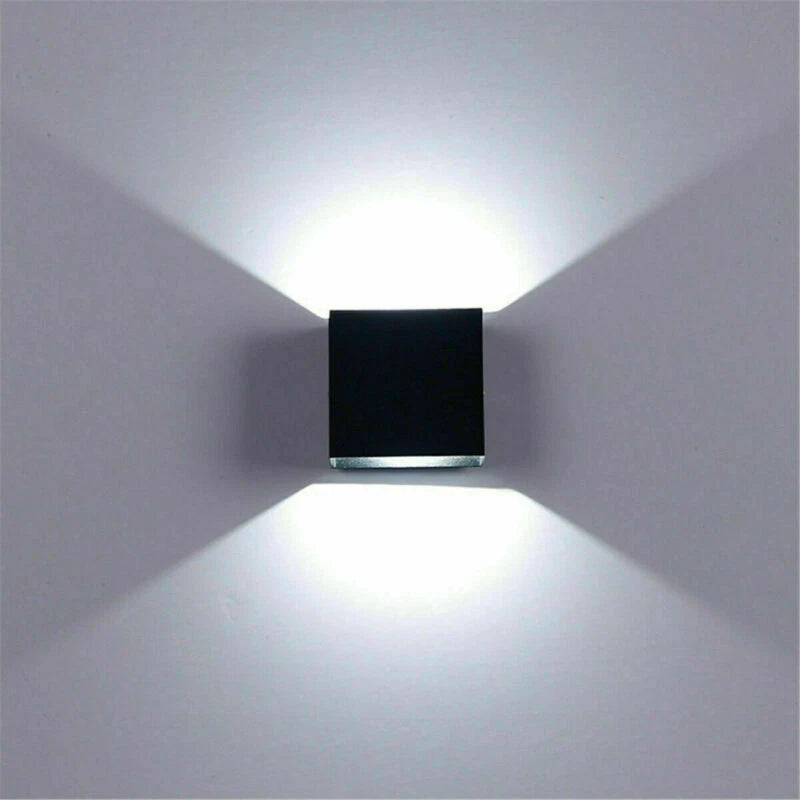 Modern LED Wall Lights for Living Room – 6W Black Aluminum Up Down Indoor Wall Lamp, Hardwired Sconce Lighting for Bedroom, Hallway & Home Decor