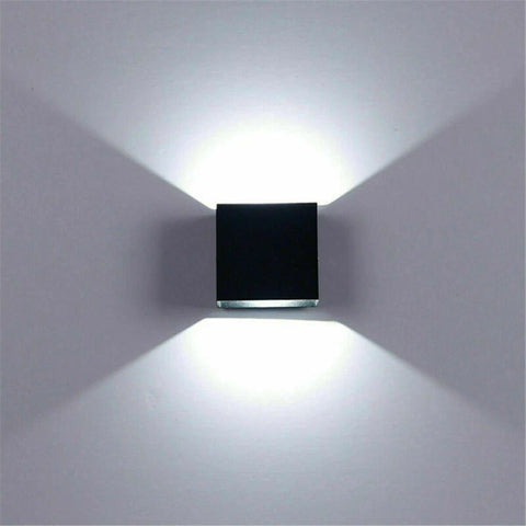 Modern LED Wall Lights for Living Room – 6W Black Aluminum Up Down Indoor Wall Lamp, Hardwired Sconce Lighting for Bedroom, Hallway & Home Deco