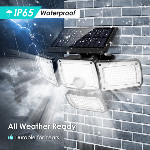 3/4/5-Head Solar Flood Light with Motion Sensor – LED Outdoor Security Wall Lamp for Garden, Yard & Driveway
