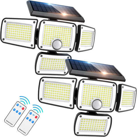 3/4/5-Head Solar Flood Light with Motion Sensor – LED Outdoor Security Wall Lamp for Garden, Yard & Driveway