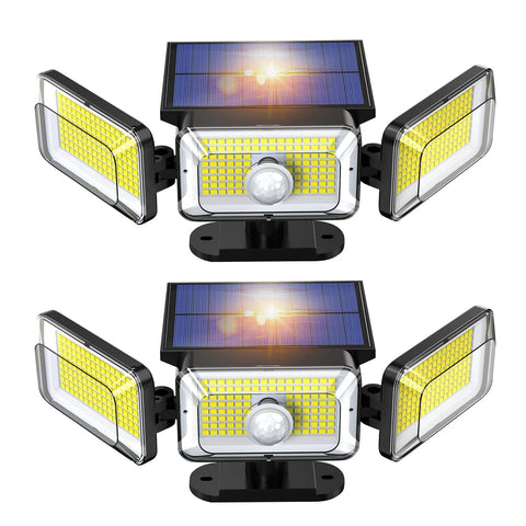 3/4/5-Head Solar Flood Light with Motion Sensor – LED Outdoor Security Wall Lamp for Garden, Yard & Driveway