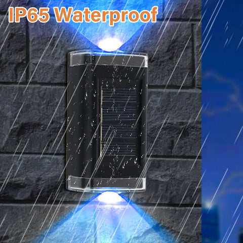 Colourful Solar Fence Light LED Outdoor Wall Lamp RGB Waterproof Garden Decor