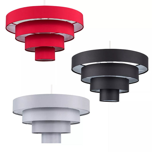 Modern 4 Tier Red Fabric Ceiling Light Shade | Pendant Lights, Home Décor & Improvement Essential