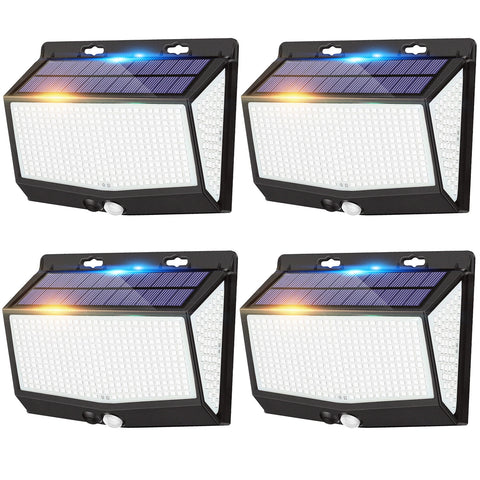 468 LED Solar Motion Sensor Security Light 3000LM Outdoor Waterproof Wall Lamp