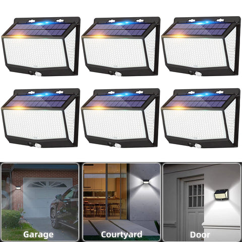 468 LED Solar Motion Sensor Security Light 3000LM Outdoor Waterproof Wall Lamp
